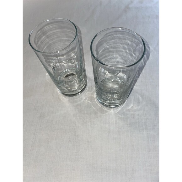 Crisa Libbey Impressions Clear Glass Tumblers Sz  3” Wide 6” Tall Set Of 2 16 Oz - Picture 8 of 12